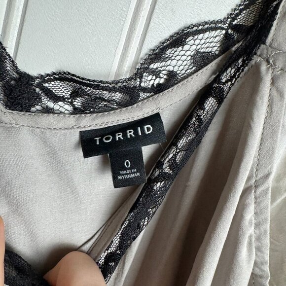 Torrid NWT Sophie Lace Trim Swing Cami Light Grey O12 - Picture 5 of 9